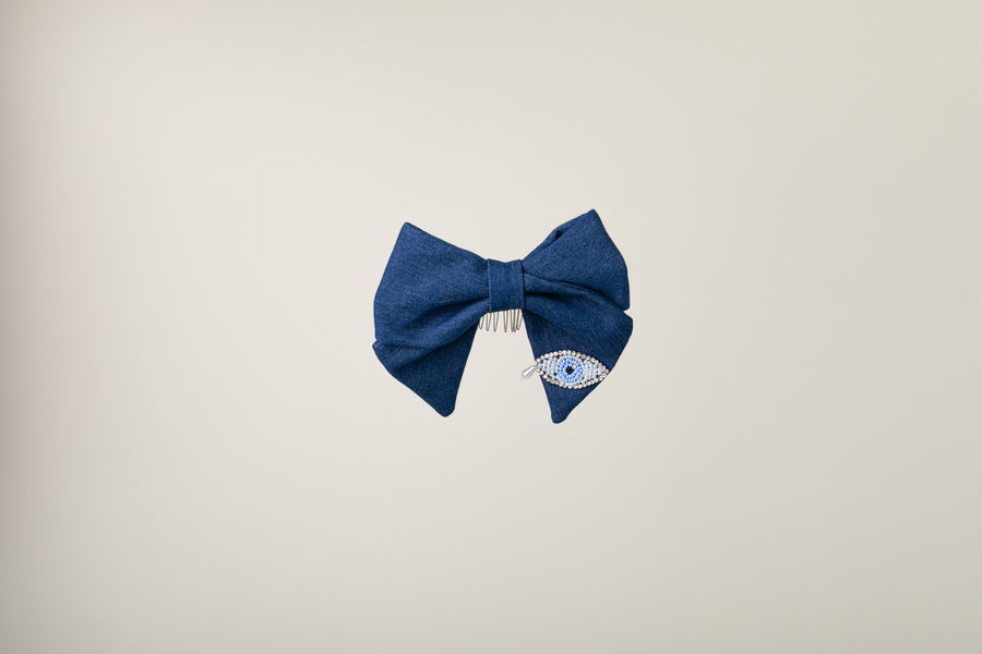 Denim Bow with Magic Eye