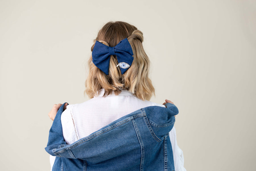 Denim Bow with Magic Eye